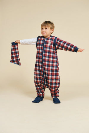 Saco dormir con mangas y calcetines TOG 2.5 Vichy red and blue