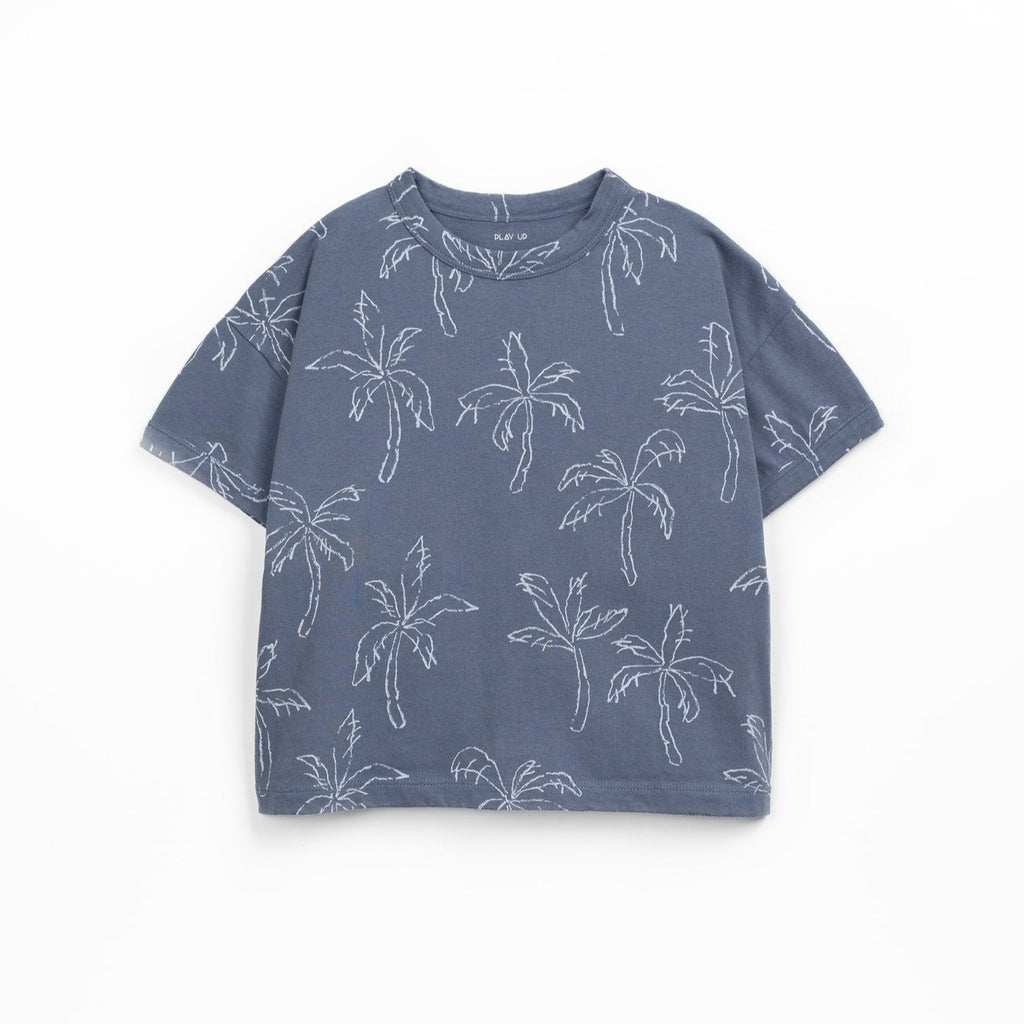 Camiseta azul palmeras