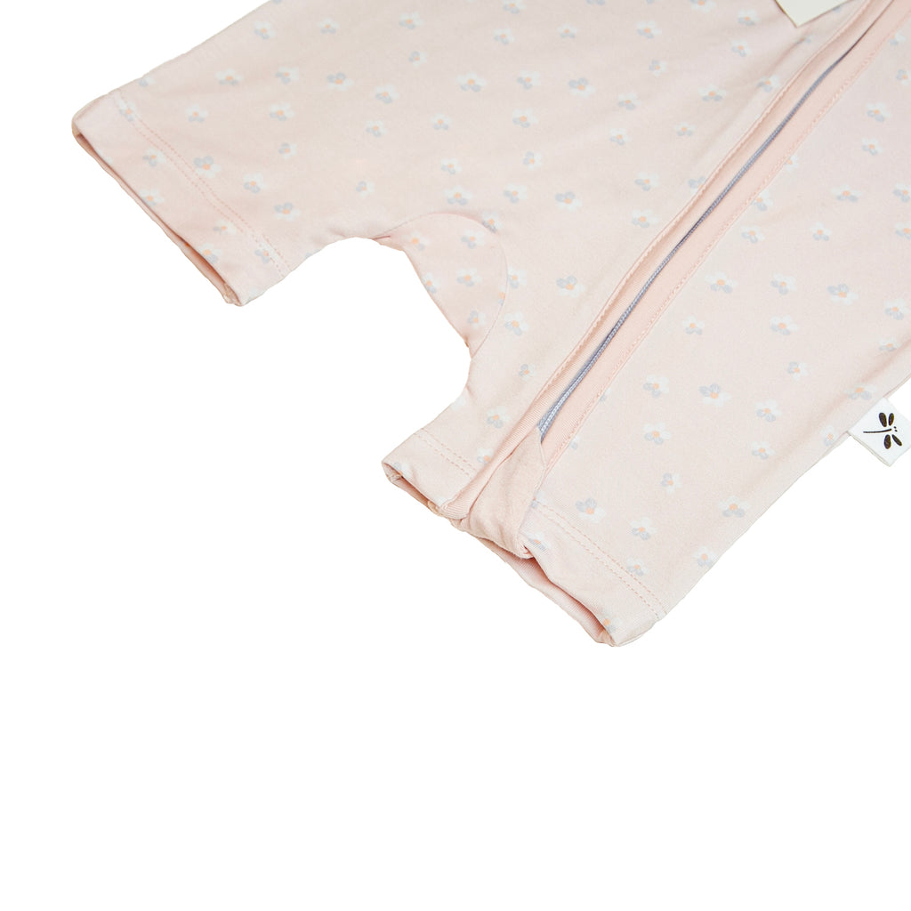 Pijama corto bambú cremallera Coral Flowers