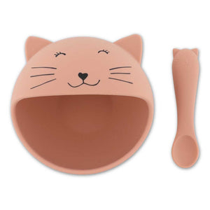 Set bol y cuchara silicona Cat