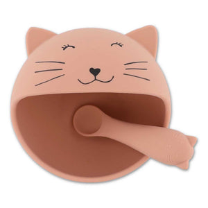 Set bol y cuchara silicona Cat