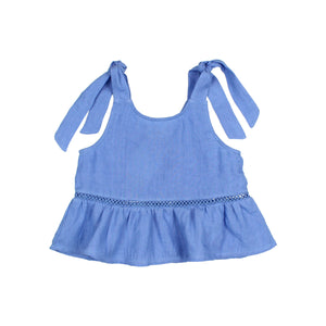 Top lino ocean blue