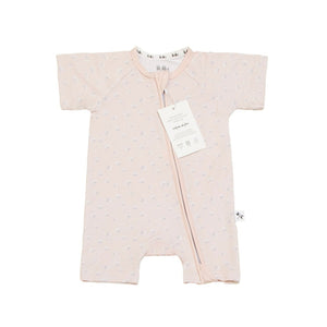 Pijama corto bambú cremallera Coral Flowers