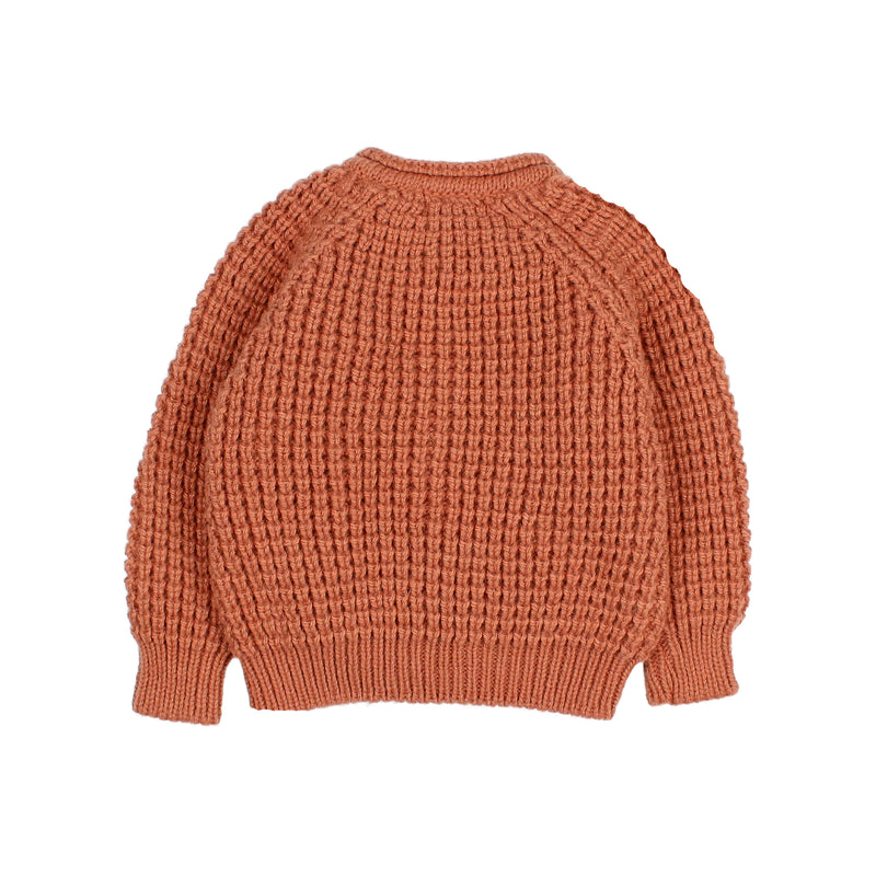 Cardigan punto grueso terracota