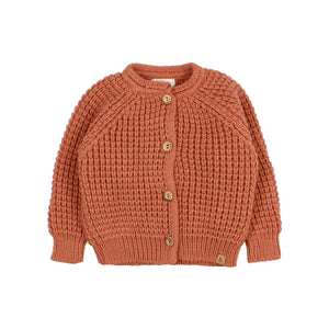 Cardigan punto grueso terracota