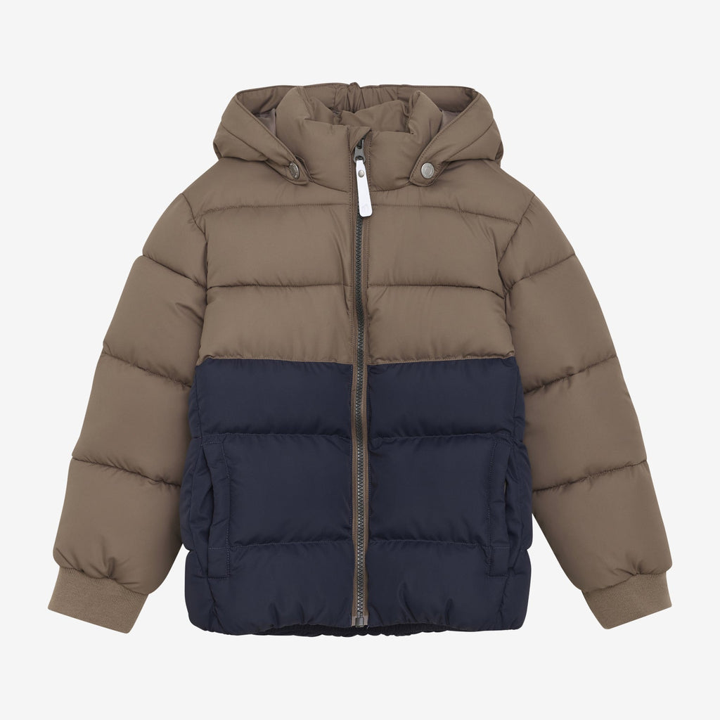 Anorak plumón Color Block Caramel
