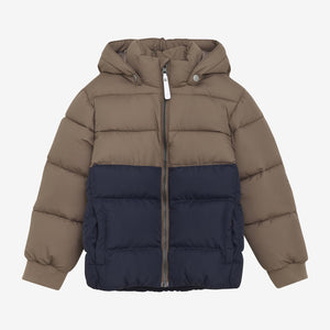 Anorak plumón Color Block Caramel
