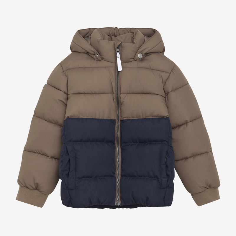 Anorak plumón Color Block Caramel