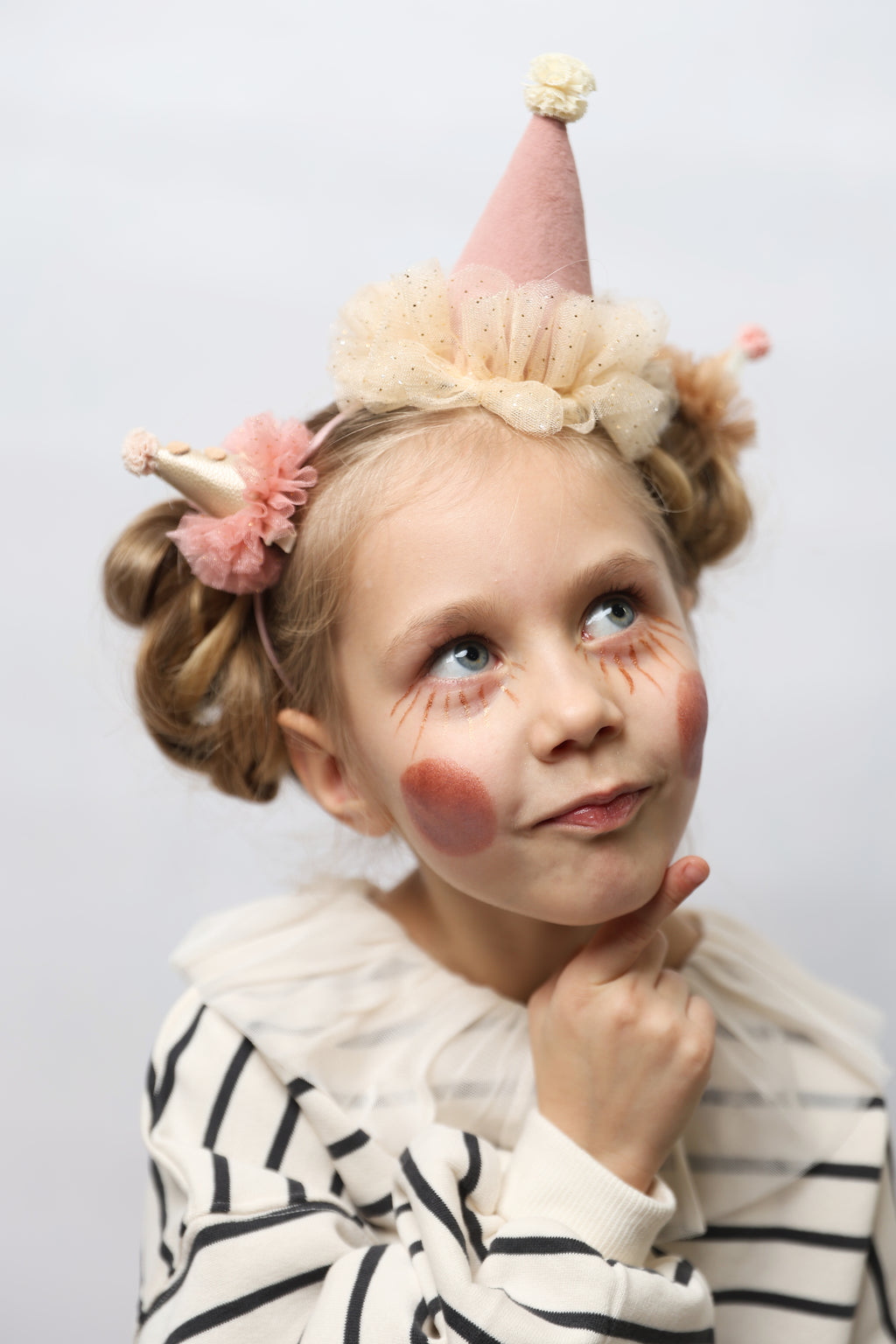 Diadema Party Hat crema&rosa