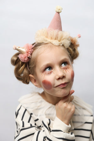 Diadema Party Hat crema&rosa