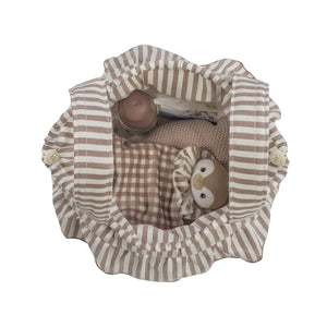Bolsa bucket Praliné Rayas Moka