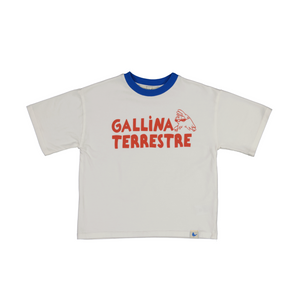 Camiseta blanca GT cuello azul