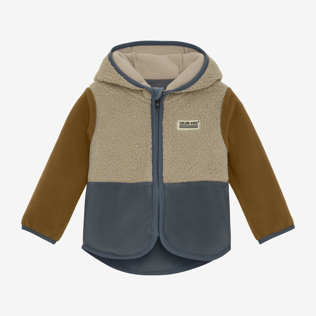 Chaqueta Polar Color Block caramel