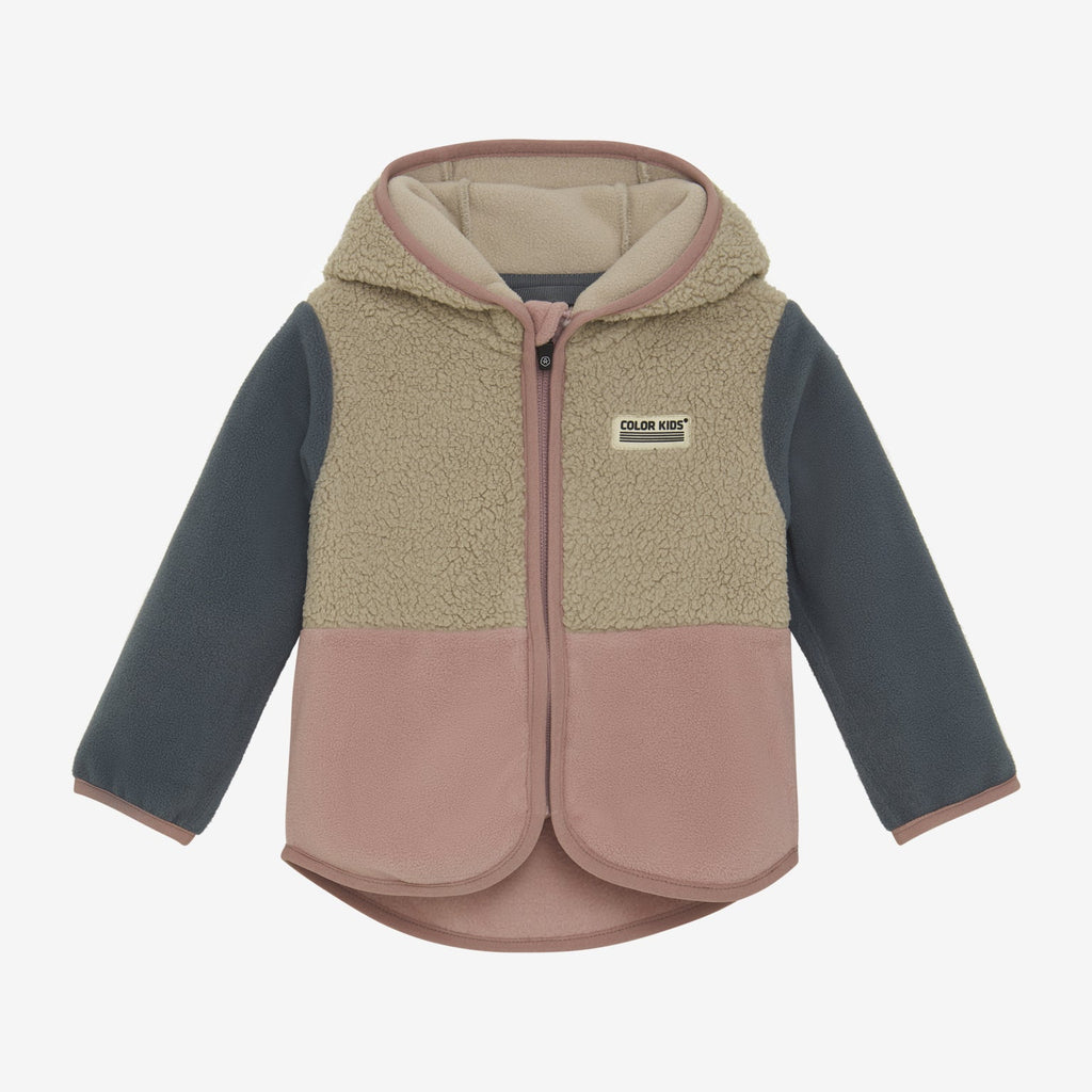 Chaqueta Polar Color Block pink