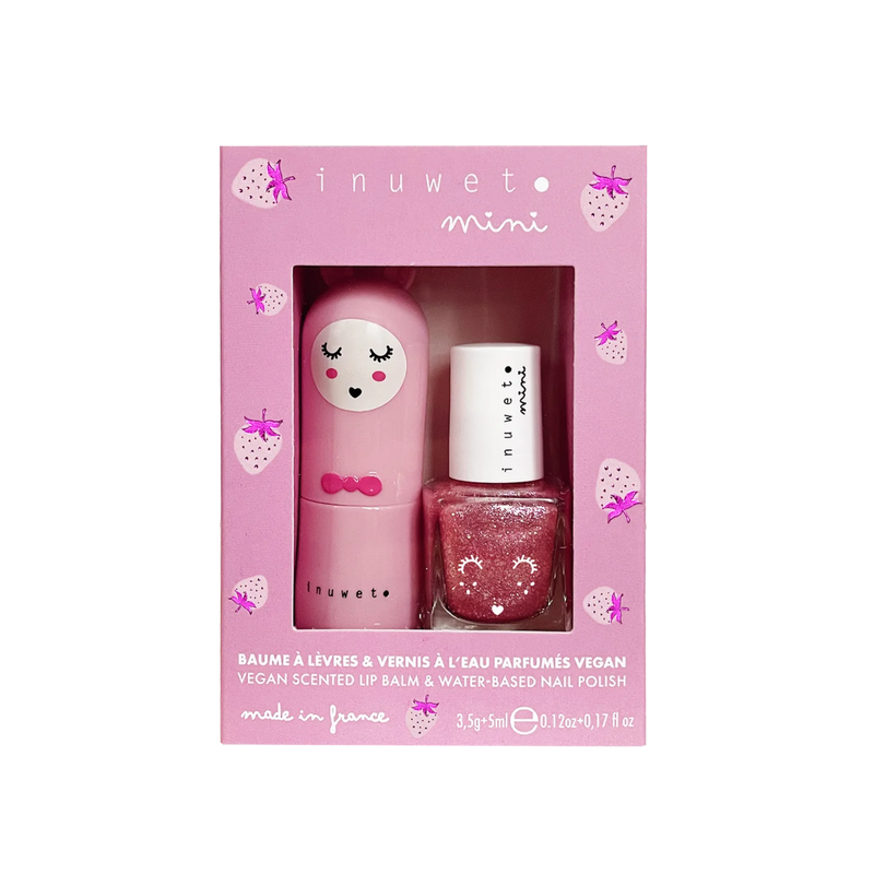 Set labial + esmalte de uñas Fresa