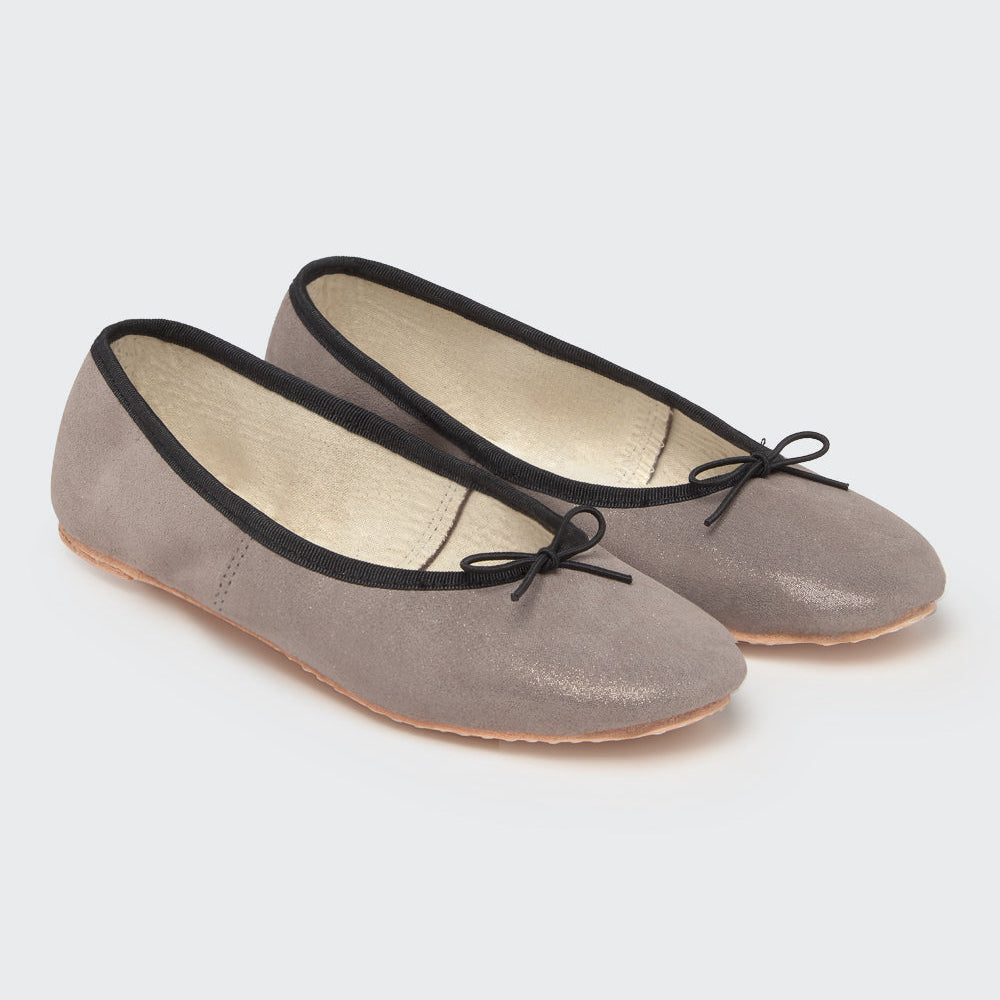 Bailarinas artesanas Taupe Glitter