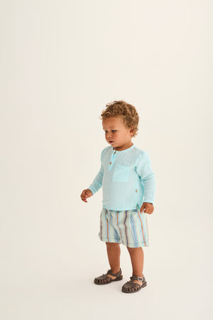 Pantalón Roy aqua stripes baby