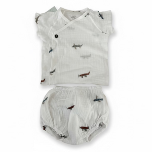 Conjunto muselina manga corta Aviones