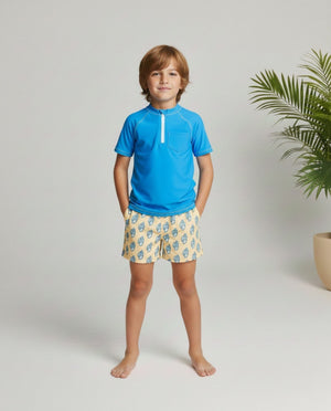 Camiseta UPF 50+ manga corta azul mediterraneo