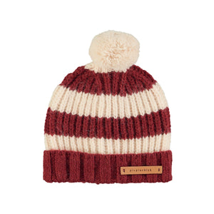 Gorro Bordeaux&Light pink stripes