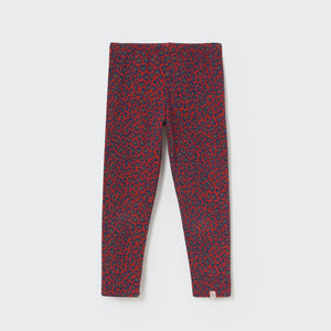 Legging animal print red velvet