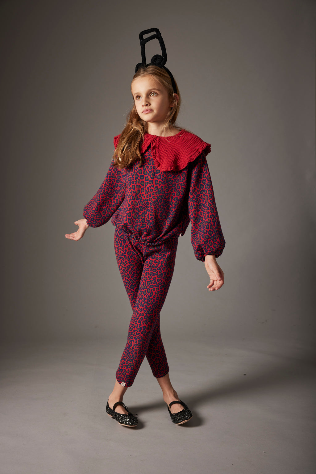 Legging animal print red velvet