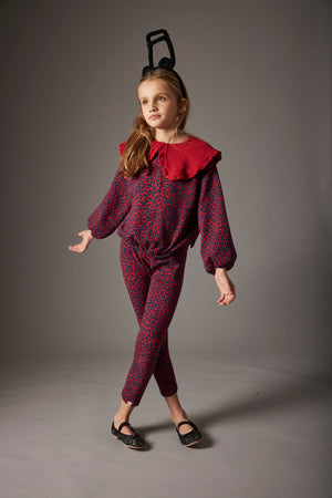 Legging animal print red velvet