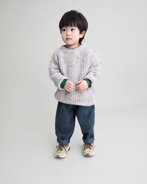 Jersey punto Botonato pearl grey melange