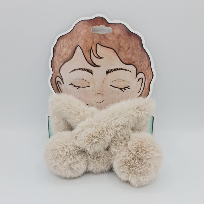 Bufanda cruzada pelo Beige