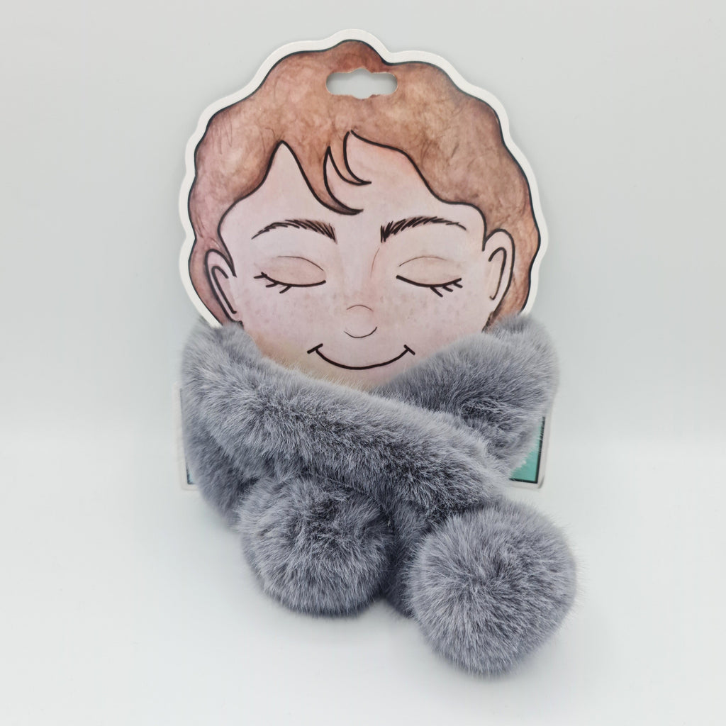 Bufanda cruzada pelo Gris