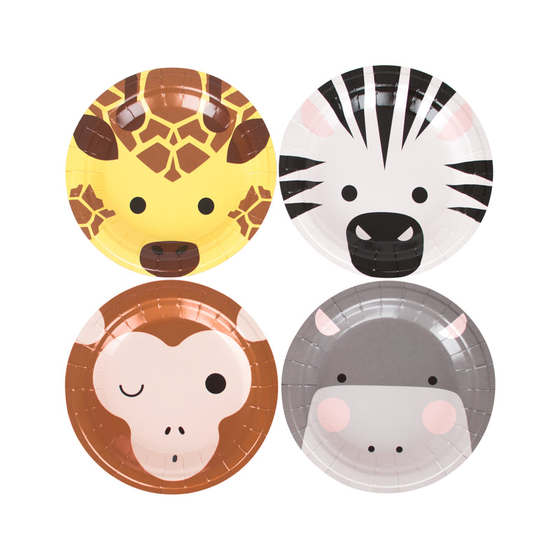 Pack 8 mini platos papel Animales