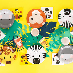 Pack 8 mini platos papel Animales