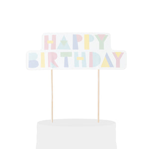 Topper pastel Happy Birthday soft colours