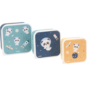 Cajas almuerzo Pandas in Space Set de 3