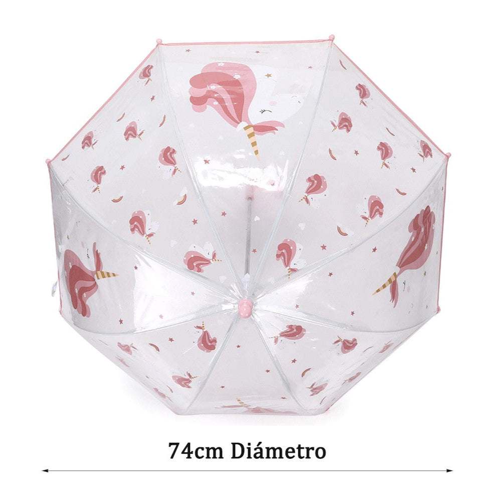 Paraguas transparente Unicorn