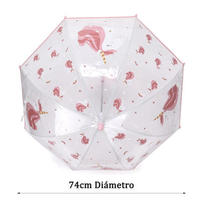 Paraguas transparente Unicorn