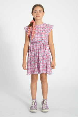 Vestido lilac cherries