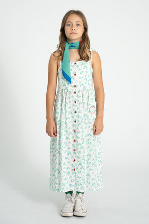 Vestido largo green flowers