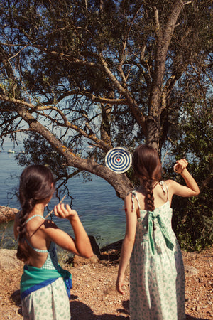 Vestido largo green flowers