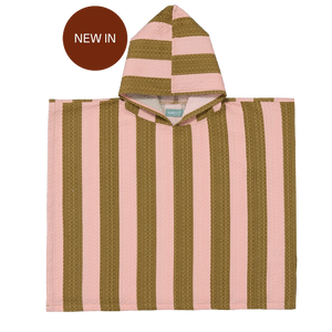 Poncho Khaki&Rose Stripes