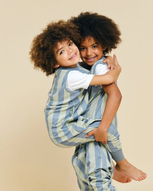 Saco dormir con pies verano TOG 0.5 Green&Blue Stripes