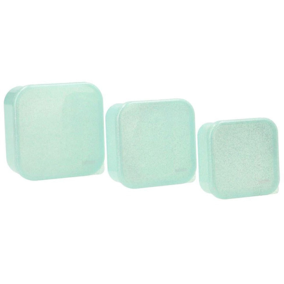 Cajas almuerzo Glitter Aqua Set de 3