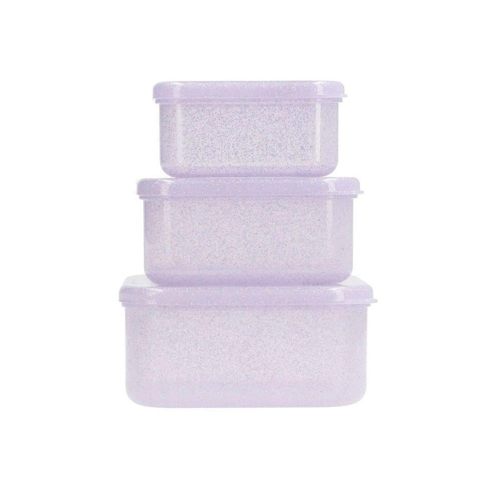Cajas almuerzo Glitter Lilac Set de 3