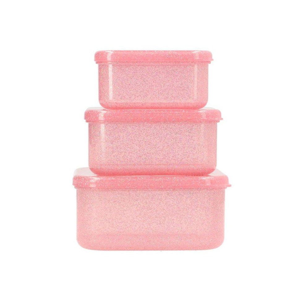 Cajas almuerzo Glitter Pink Set de 3