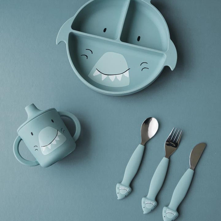 Set 3 cubiertos acero Shark