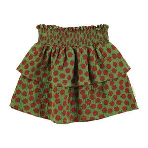 Falda Olive Green red apples