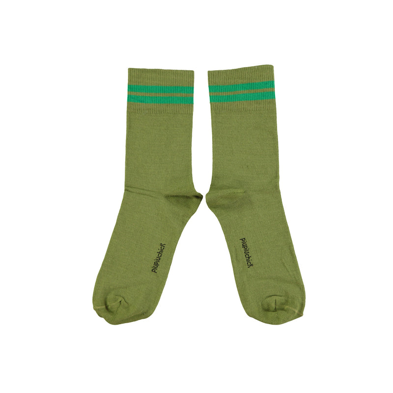 Calcetines Olive green with green stripes