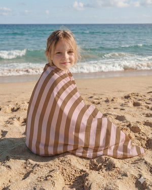 Toalla Microfibra Khaki&Rose Stripes