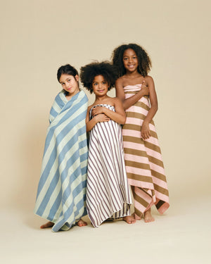 Toalla Microfibra Khaki&Rose Stripes