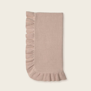 Manta punto algodón Hazel con volantes blush